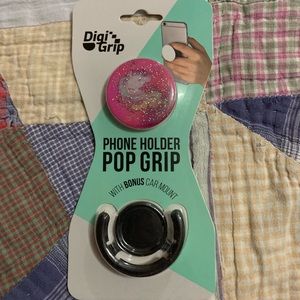 Phone holder pop grip w/bonus car mount.